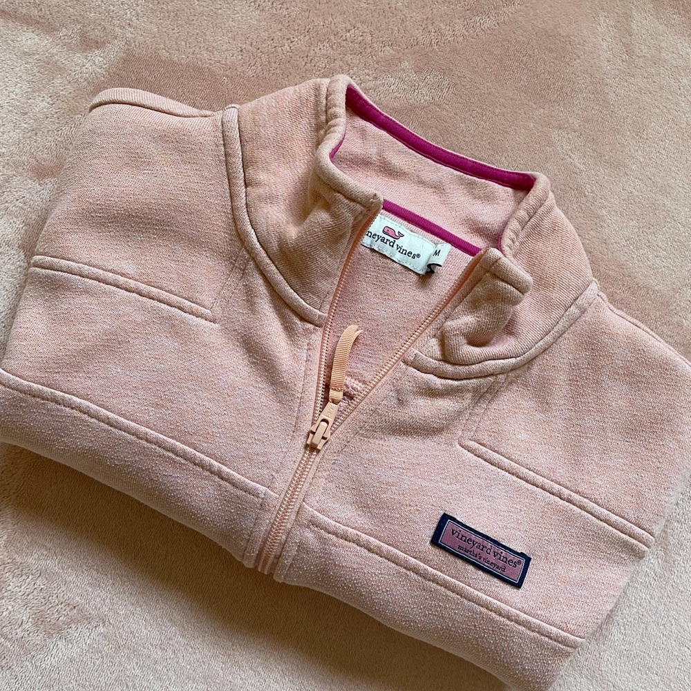 Vineyard Vines Pull Over Half Zip Light Pink Size… - image 1